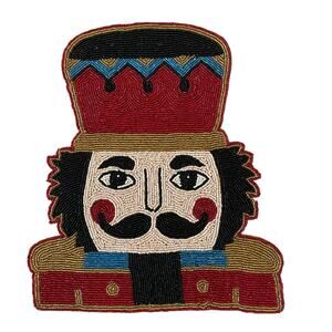 Nicole Miller NUTCRACKER Beaded Placemat 13x15 Christmas Holiday NEW